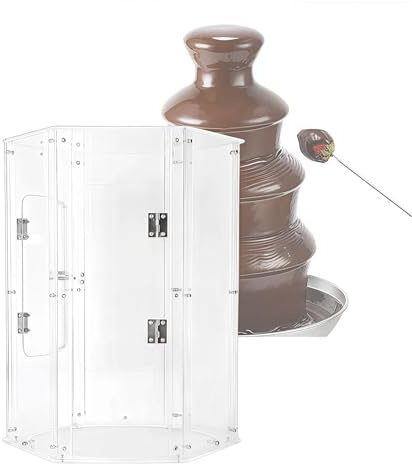 SAYEYBU Chocolate Fountain Machine with Dust Cover with Temperature Control, Electric Digital Chocolate Fountain Melting Machine for Party Wedding Buffet Equipment,4 Tier Cover