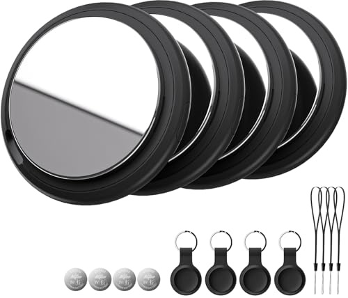 Bnlei Air Tracker Tag Works with Apple Find My (iOS Only) Includes Replaceable Battery, Bluetooth Smart Item Locator Key Finder for Keys, Luggage, Wallet, Car, Bicycle (4-Pack-Black)