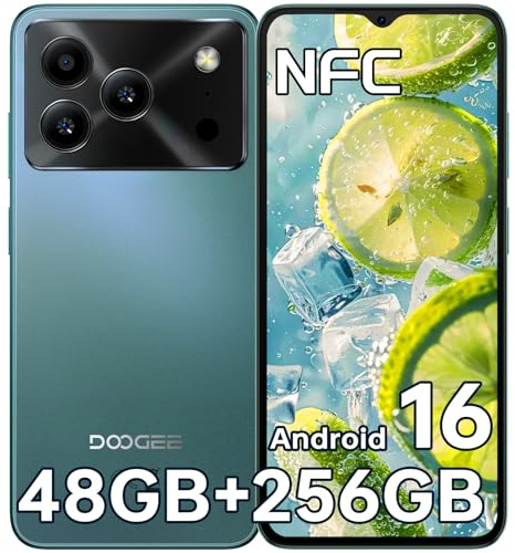 DOOGEE Note 56 Plus Andriod 16 Smartphone, 48GB+256GB/2TB Telefono Cellulare 6150mAh, 6,56HD+ Cellulari e Smartphone ultrasottile 8,45mm, Fotocamera 50MP+8MP, NFC/Impronta Digitale/Doppia SIM/GPS/OTG