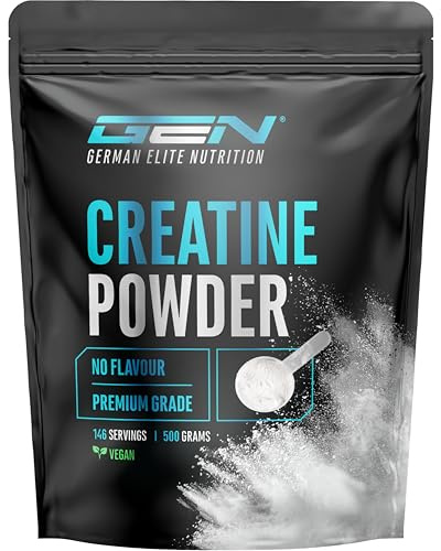 Creatina Monoidrato in Polvere 500 g - Creatina Monoidrato microfine, molto solubile e ad alto dosaggio - Senza additivi inutili - Vegano