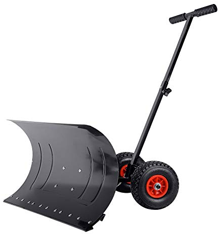 Palas Quitanieves, Pala para Nieve con Ruedas, Quitar Nieve Empujador de Nieve, Tamaño Pala Nieve 74×46 cm