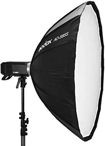 GODOX AD-S85S Softbox 85cm Silver Lightweight and Portable Folding white Lighting Modifier Godox Fit Quick and Easy Assembly Inner Outer Diffuser Build Studio Portrait Product Photography