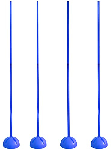SPORTIKEL24 Slalom-set med X-stativ och extra lång stång 180 cm – set om 4 – påfyllningsbar, flexibelt kombinerbart – för hundsport, smidighet och fotboll
