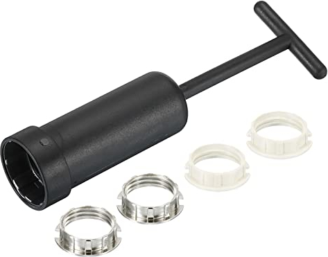 sourcing map 1 Satz 5 Stück G9 Lichtsockelringe Lampe Schirmhalter Ring Metall Ersatz mit Entfernung Werkzeug Silberton, weiß