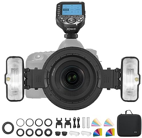 GODOX MF12-K2 Flash Macro con GODOX XproII-N y filtro de color, control inalámbrico 2,4 G, modo TTL/M, MF12-K2 compatible con Nikon, Sony, Canon, Fuji, Olympus