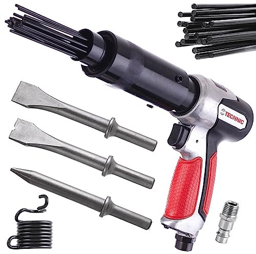 Marteau Pneumatique 3x Burins + aiguilles Montage Rond Pour enlever la rouille