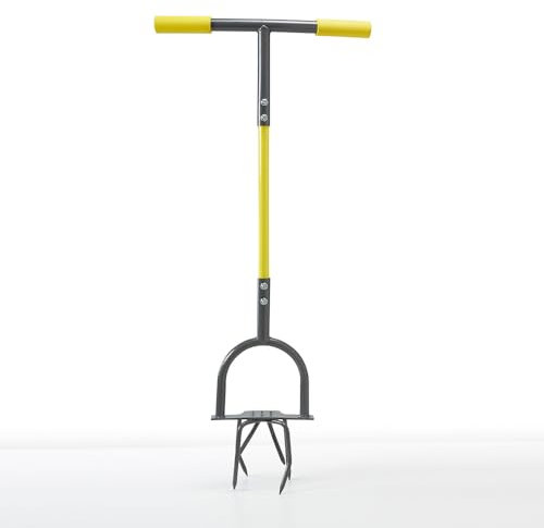 EUROtops Kraftsparende Bodenfräse – Gartenkralle/Kultivator mit Handgriff und Trittplatte, Rückenschonend, Fast 1 m lang, Twist Tiller für Gartenbeet/Unkraut/Harte Erde