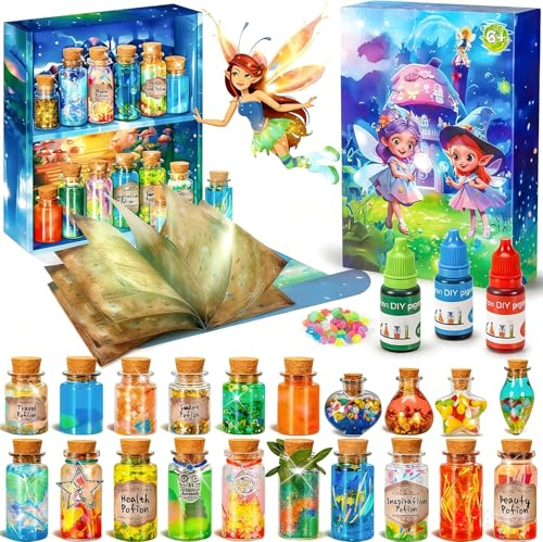 Lovchil Magic Wizard Potions Kit for Kids, 20 pcs Mystery Potion Making Kit for Children, Halloween Crafts/Halloween Gifts/Christmas for Boys Girls Ages 6 7 8 9 10+