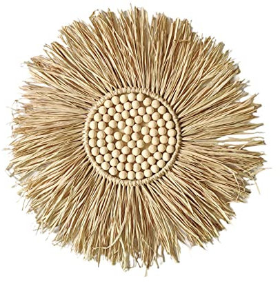 Rafia da appendere alla parete, decorazione da parete in rafia, portatile, decorazione da parete in rafia, realizzata a mano, per artisti, casa, camera da letto, soggiorno, galleria per adulti, 40 cm