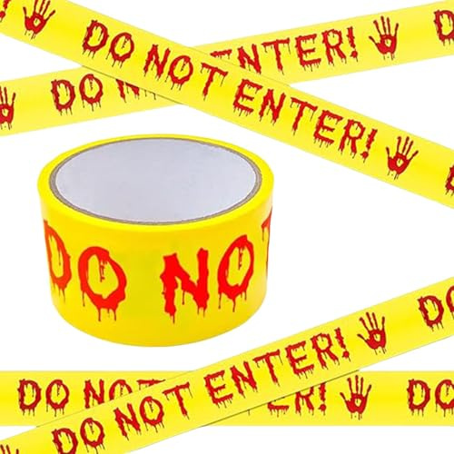Cinta De Barrera No Insertada - Cinta De Advertencia Para Halloween, Rollo De Cinta Amarilla De 1.77 Pulgadas X 82 Pies | Decoración De Fiesta, Rollo De Cinta Adhesiva Casa Embrujada, No Entrar - Nas
