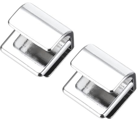 Sourcing Map Zinc Alloy Glass Door Pull Handle with Screws - Cabinet Knob for 3-5mm Display Furniture Drawer - Silver Tone