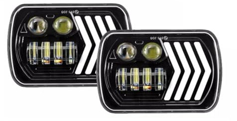 2x LED Scheinwerfer mit Blinkleuchte L+R Satz 85W 12/24V Tagfahrlicht IP67 E9 Prüfzeichen Frontscheinwerfer Zusatzscheinwerfer Wasserdicht Neu Auto PKW Offroad 4x4 UTV ATV KFZ Traktor Landtechnik