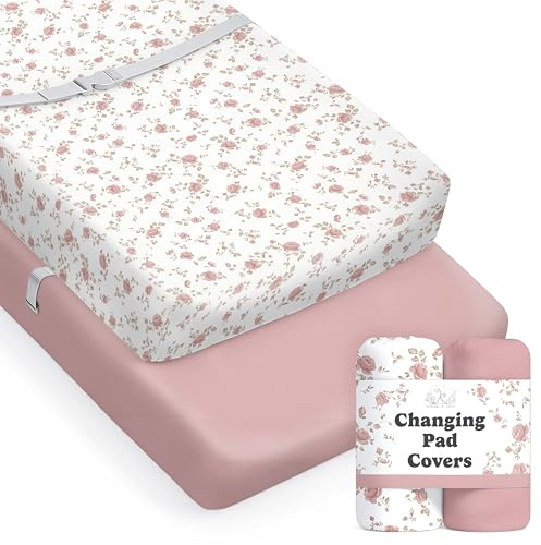 Sorrel + Fern Baby Changing Pad Cover 2-Pack, Soft (Juliette)