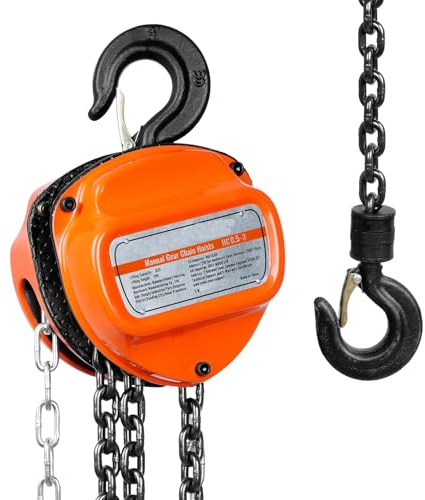 Manual Chain Hoist, Heavy Duty Come Along, G80 Galvanized Steel, Ideal for Garage, Factory, and Dock Use
