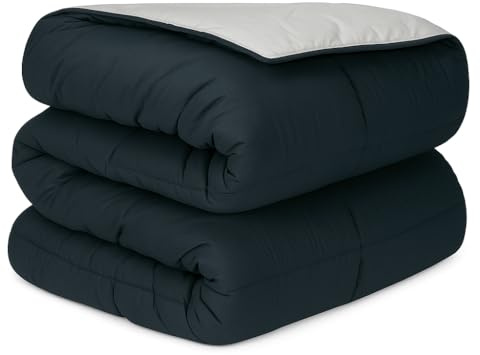 DECASATEXTIL -Edredon Nordico Bicolor Reversible - 400Gr/m2 - Cama 120/135/140 - Edredon Microfibra – Reversible- Suave, cómodo, Ligero y Transpirable – Carbon/Gris 240x240cm