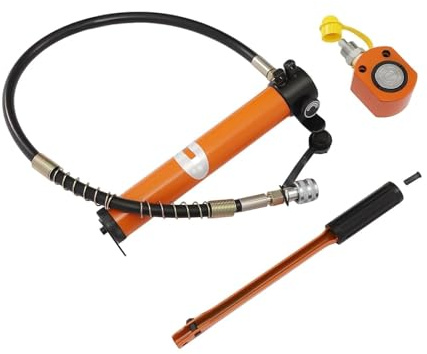 Gatos para Coche Gato de Cilindro de ariete hidráulico 10T con Bomba hidráulica Manual, Juego de Gato de elevación, Bomba Manual hidráulica de CP-180 de 350cc Gato para Coche Kit