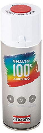 AREXONS | Smalto 100% Acrilico, Smalto Spray Rosso Ferrari 400 ml, Vernice Spray Universale, Smalto Acrilico, Resine di Alta Qualità, Essiccazione Rapida, Bomboletta Spray, Uso Facile