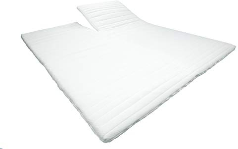 AM Qualitätsmatratzen Premium Split Gel Topper 180x220cm RG30 - Made in Germany - Atmungsaktiver Gelschaum Topper Geteilt 180x220-6cm - Splittopper 180x220 mit Lyocell Bezug & Anti-Rutsch Funktion
