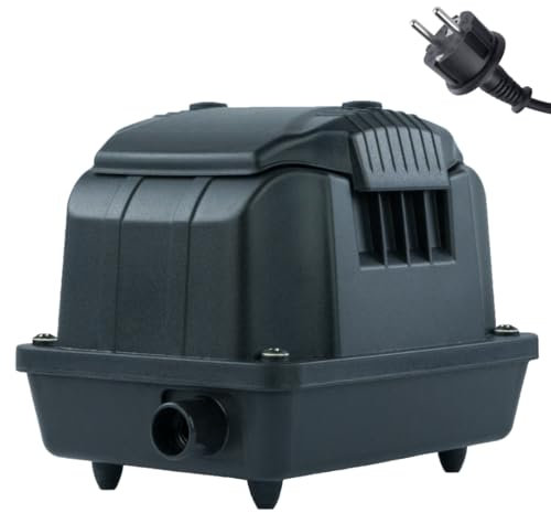Teichbelüfter 600 L/H stufenlos regulierbar, 10 Watt Sauerstoffpumpe für Teich, Membranpumpe 10 L/Min, Teichbelüftung, Luftpumpe Teich, Belüfterpumpe für Gartenteiche, Teichbelüftungspumpe