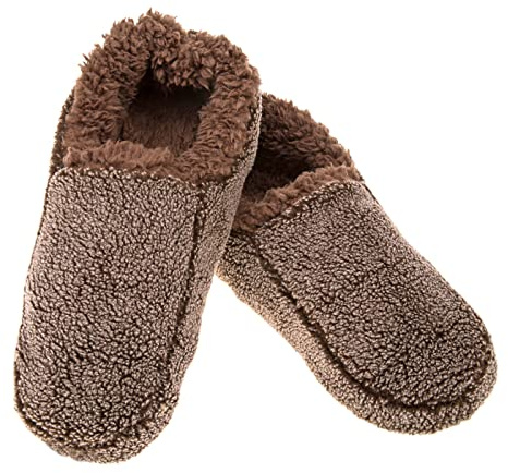 Snoozies Supermjuka sherpa herrtofflor � tv� toner, - Brun - Medium
