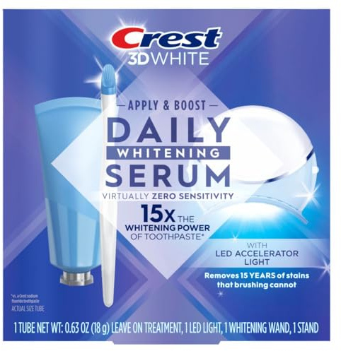 Crest Whitening Emulsions Leave-on Teeth Whitening Gel Kit With LED Accelerator Light, 0.63 Oz