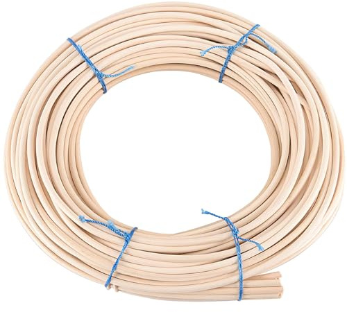 ZOENHOU 22 Yard 1/5 Inch Reed Spline, Durable Wicker Repair Kit, Natural Pliable Cane Webbing Material for Aromatherapy Stick Basket Weaving Winding Layering Modeling