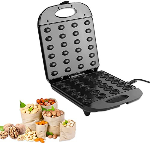Gaeirt Macchina per Biscotti alla Noce, Macchina per Torta Elettrica con Noci e Noci Macchina per la Colazione per Uso Domestico Macchina per la Colazione per Uso Domestico, Antiaderente(Nero)