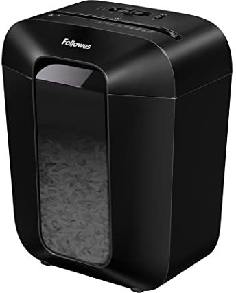 Fellowes Paper Shredder for Home Office Use - 9 Sheet Cross Cut Shredders Home Use - Shredder with 17L Bin & Safety Lock - Powershred LX50 - Shreds 31 Sheets in One Minute - High Security P4 - Black