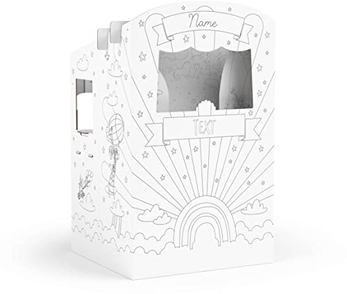 FOLDZILLA théâtre de marionnettes 0,75 x 0,70 x 1,25 m Personnalisable en Carton Jouet éducatif - Théâtre Arc-en-Ciel à colorier