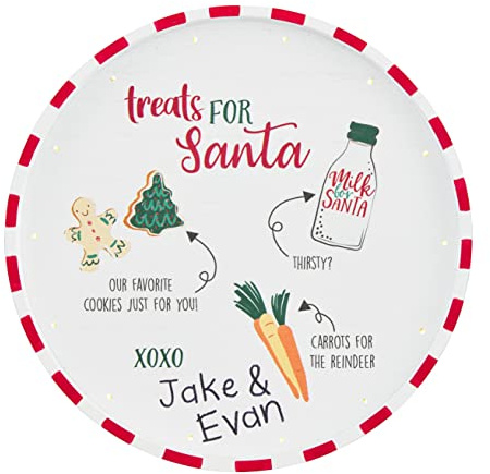 Mud Pie Plato de galletas de Navidad iluminado para niños, 12 pulgadas de diámetro