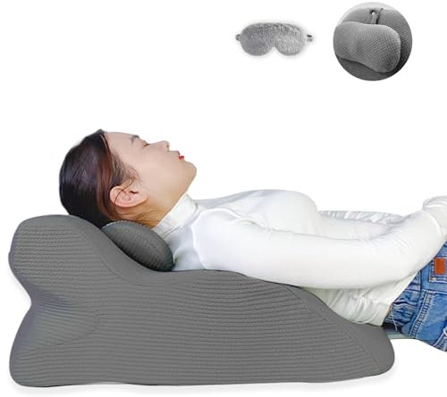 Kuiloapt Lesekissen & Keilkissen zur Beinerhöhung, Reflux Kissen verwendbar als Bequemes Rückenkissen, Beinstützkissen, abnehmbares Mehrzweckkissen für Bett, Sofa, Sitzen, Schlafen, Ruhe (dunkelgrau)