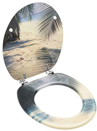 Rantry WC-Sitz mit Deckel MDF Design Strand WC-Sitz Deckel Toilettensitz