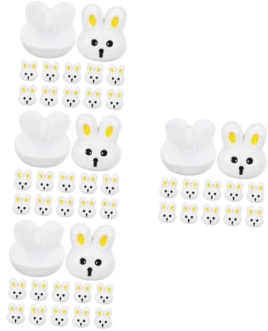 Tofficu 48pcs Resin Rabbit Shaped Buttons DIY Crafting Easter Buttons for Sewing Decorative Delicate Clothes