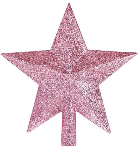 Puntale per albero di Natale a forma di stella, 20 cm, rosa, decorazioni natalizie glitterate, punta per albero di Natale, piccola decorazione per albero di Natale, decorazione per albero di Natale