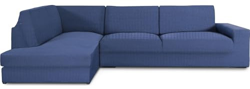 ECOMMERC3 | Copridivano Chaiselongue bracciolo sinistro con schienale super elastico - Copridivano con chaise longue, blu protettivo traspirante, con schiuma e gomma, valida destra o sinistra