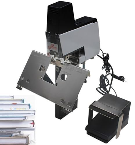Grapadora eléctrica de sillín, grosor ajustable de 100 mm, 1-9 niveles de intensidad, máquina de engrapadora rápida para oficina, encuadernación de libros pesados, 2-30 hojas con pedal