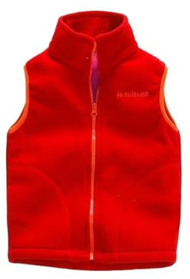 ZONABSQQ Kinder-Weste aus Polarfleece – warme Winter-Oberbekleidung for Jungen und Mädchen (Alter 1–12 Jahre)(Red,12)