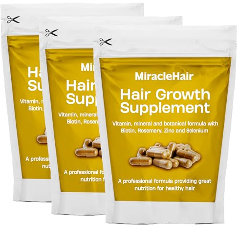 x90 Biotin Hair Growth Supplement Elite+10 - Biotin + Zinc & Selenium + Rosemary + L-Taurine + Peppermint + MSM + Ginger + Copper - for Healthy Hair, Nails & Skin - 00 Large Capsules - UK Based Brand