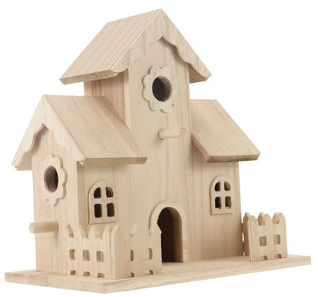 BUGUUYO Nichoir à Oiseaux Bois Suspendable Nid Oiseau Maison pour Oiseaux Décoration Jardin Intérieur