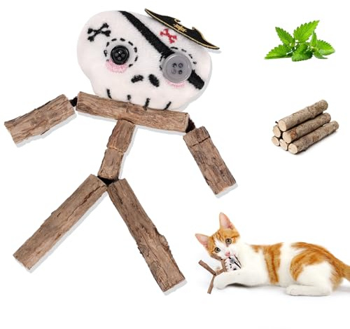 OOTSR Catnip Buccaneer, leksaker, katt, interaktiv gräs, kattmynta för katter, naturlig silver vinstockar för katter tugga pinnar inomhus kattunge gräs tänder