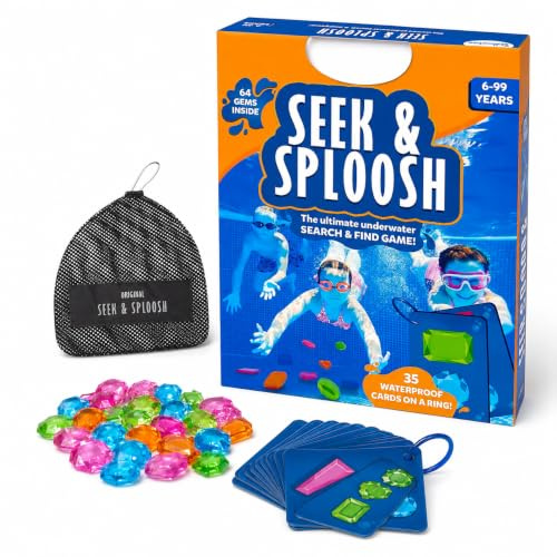 Générique Jeux d’Eau Enfant Extérieur, Pierres Colorées et Cartes Étanches | Jeux Piscine Enfant, Jeux d’Eau Extérieur avec Jouets de Plongée pour Pool Party, Été, Bain, Filles Garçons
