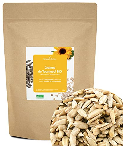 Graines de Tournesol BIO (décortiquées, sans sel ajouté) - riche en vitamine E - 1kg