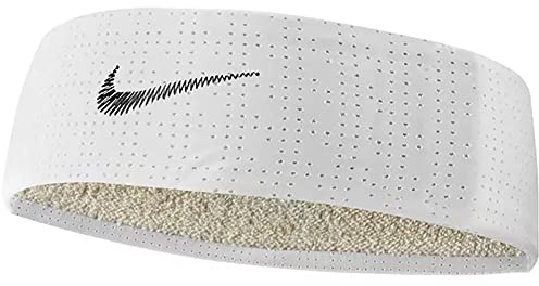 Nike Unisex - Adult M Fury Headband Terry Forehead BND, White/Black, One Size