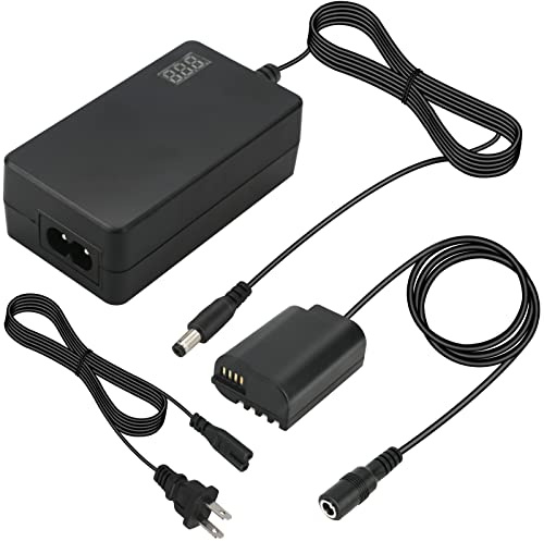 KIRI-TEK DMW-DCC17 Camera AC Power Adapter - Dummy Battery DC Coupler Kit for Panasonic LUMIX S5, S5K, S5GK, GH6 Cameras, Voltage Display