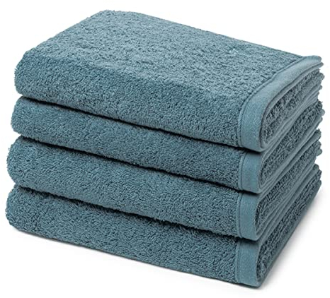 Ross - 4 teiliges Frottier-Set - Vita (4 X Handtuch im Set) - 520 g/m2 - Baumwolle - Walkfrottee - saugstark - weich und flauschig - Pazifik