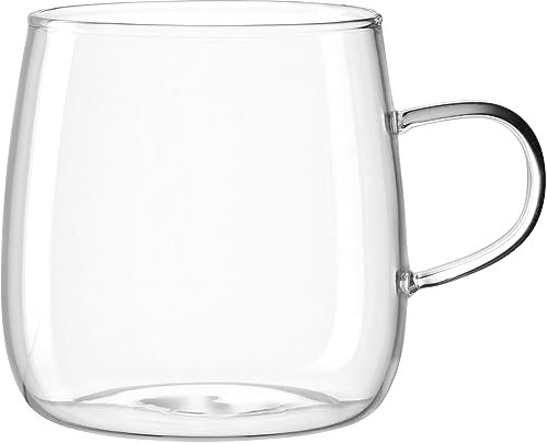 LEONARDO Tè per Te - Taza de té grande de vidrio de borosilicato de pared gruesa - Fabricado a mano - Capacidad: 570 ml - Apto para lavavajillas y microondas - 1 vaso de té transparente