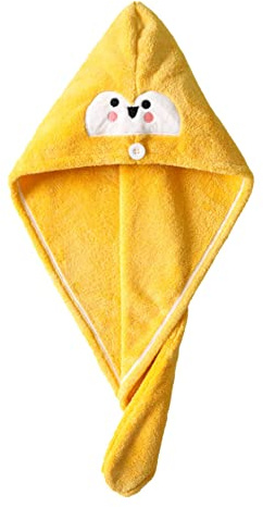 Turban pour cheveux adultes et enfants - Serviette en microfibre avec bouton - Séchage rapide - Absorbante - Pour fille et femme - Bonnet de bain panda - Serviette pour douche, salon, salle de bain