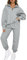 Aleumdr Zweiteiler Damen Lang Trainingsanzug Damen Jogginganzug Set Sweatshirt mit Reißverschluss und Hose Elegant Freizeitanzug Damen Zweiteiler Set Sport Hosenanzug，Grau S