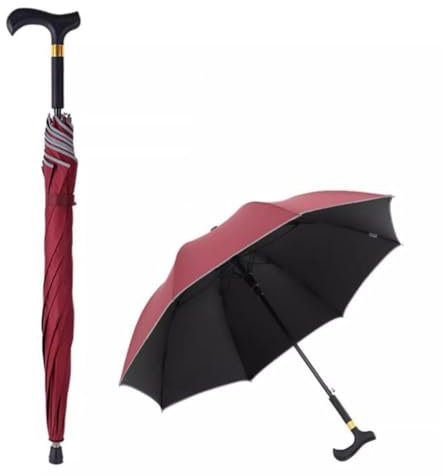 Personaliza lo que necesitas al aire libre, paraguas de bastón antideslizante, resistente al viento, para turismo, multifunción, para hombres y mujeres, C, 83 cm