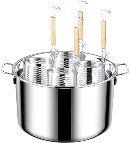 WDWDW Olla Antiadherente Multiusos de Acero Inoxidable para Espaguetis y Fideos con Cesta coladora para una Limpieza sin Esfuerzo. Apto para lavavajillas.